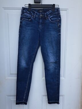Silver Jeans Classic Blue Mid Ankle Skinny Jeans | Size W25xL27